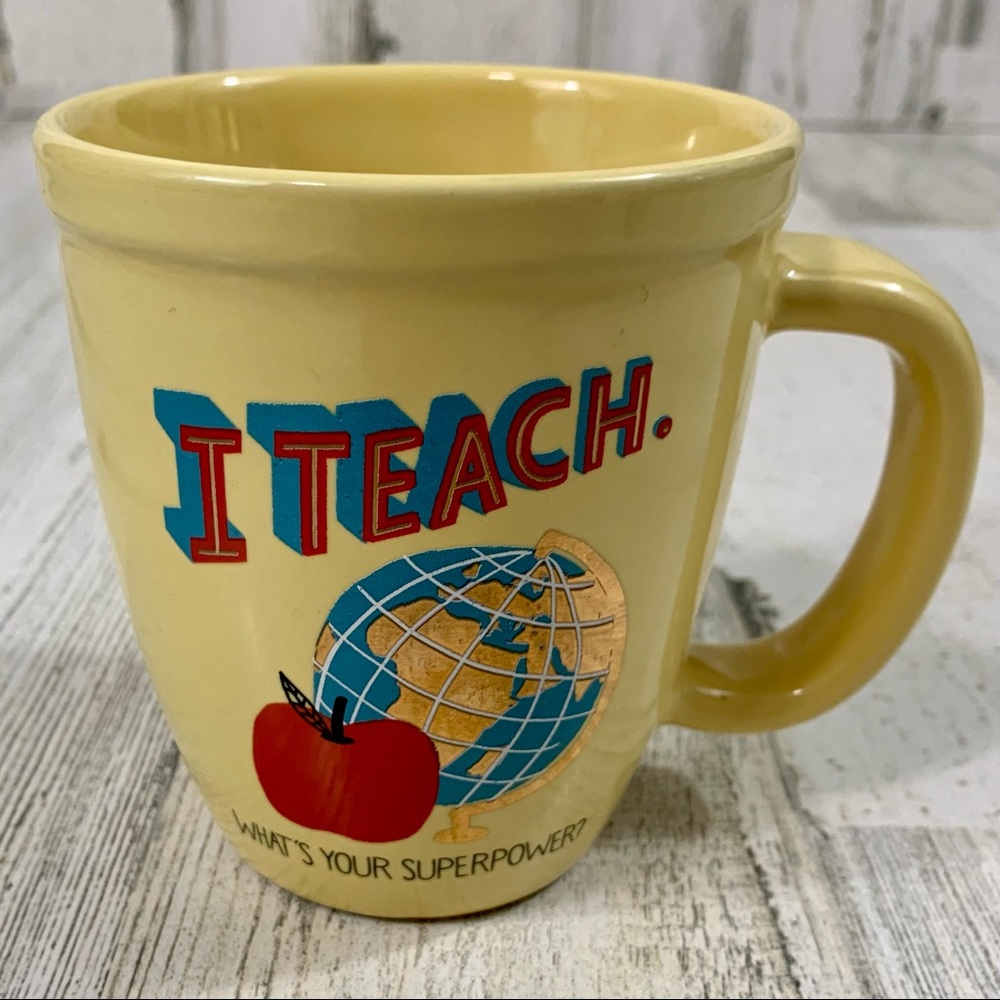 I Teach What’s Your Superpower? Yellow Coffee mug.